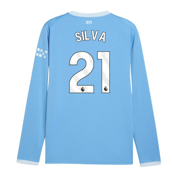 2026-2027 Man City Home Long Sleeve Shirt (Silva 21)