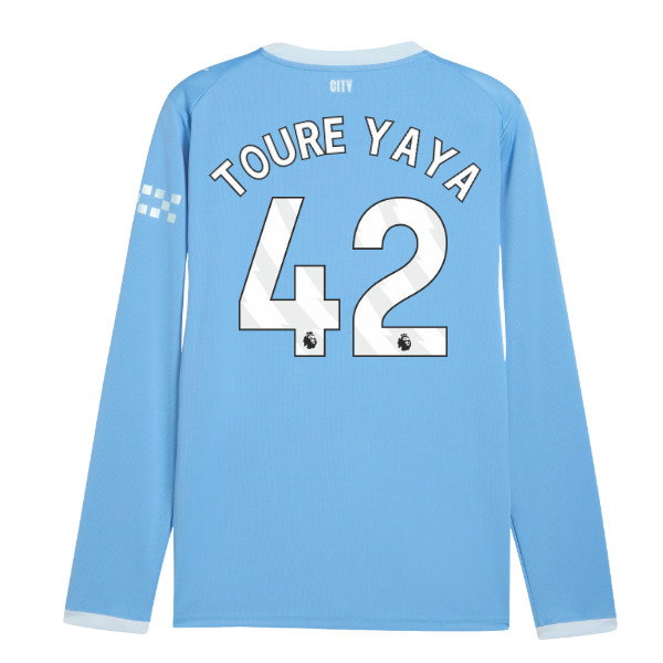 2026-2027 Man City Home Long Sleeve Shirt (Toure Yaya 42)