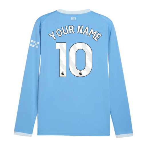 2026-2027 Man City Home Long Sleeve Shirt (Your Name)