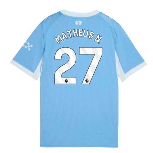 2026-2027 Man City Home Shirt (Kids) (Matheus N. 27)