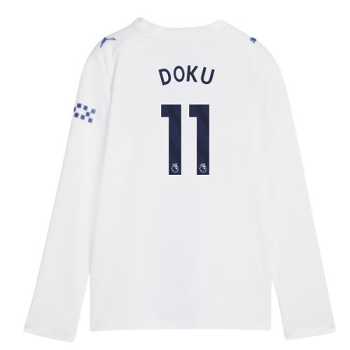 2026-2027 Man City Third Long Sleeve Shirt (Kids) (Doku 11)