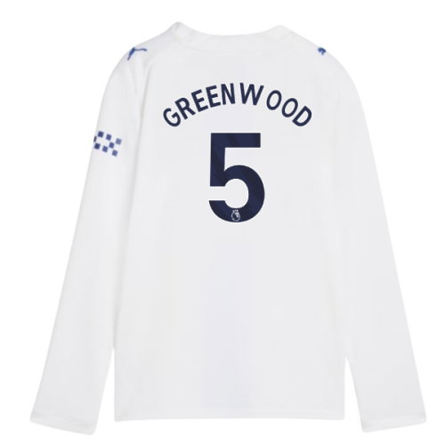 2026-2027 Man City Third Long Sleeve Shirt (Kids) (Greenwood 5)