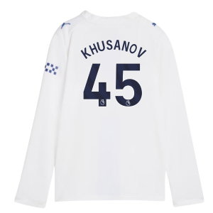 2026-2027 Man City Third Long Sleeve Shirt (Kids) (Khusanov 45)