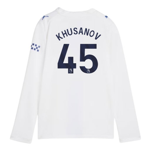 2026-2027 Man City Third Long Sleeve Shirt (Kids) (Khusanov 45)