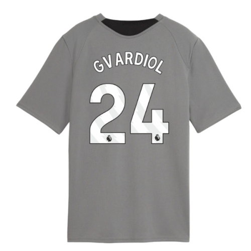 2026-2027 Man City Training Jersey (Cast Iron) - Kids (Gvardiol 24)