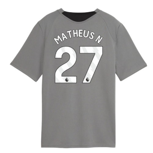2026-2027 Man City Training Jersey (Cast Iron) - Kids (Matheus N. 27)