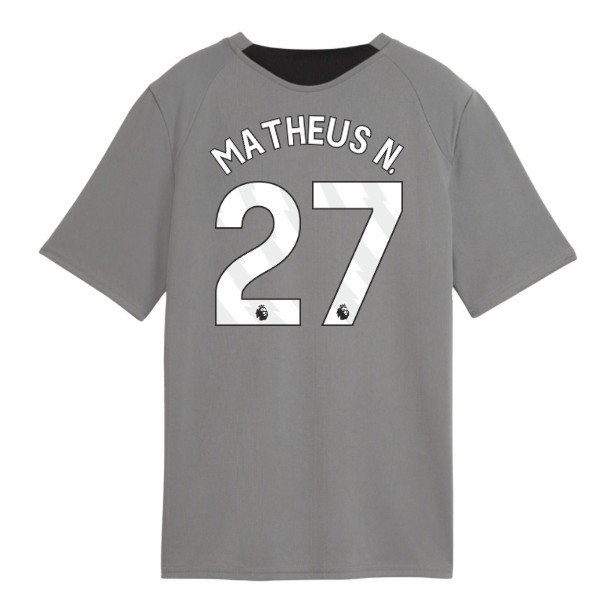2026-2027 Man City Training Jersey (Cast Iron) - Kids (Matheus N. 27)