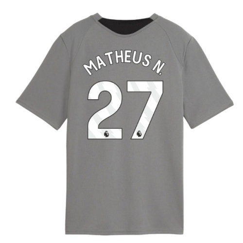 2026-2027 Man City Training Jersey (Cast Iron) - Kids (Matheus N. 27)