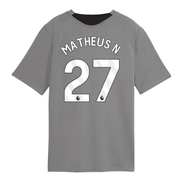 2026-2027 Man City Training Jersey (Cast Iron) - Kids (Matheus N. 27)