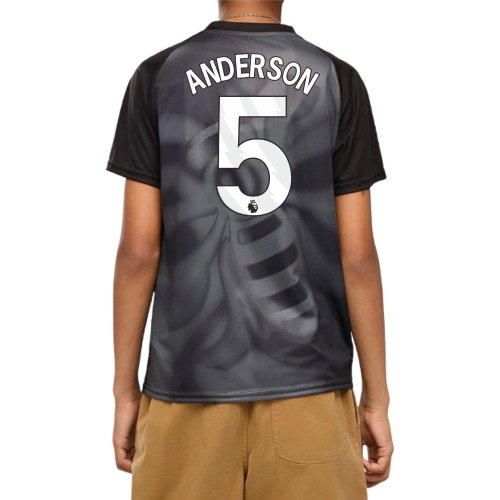 2026-2027 Man City Warm Up Jersey (Black) - Kids (Anderson 5)