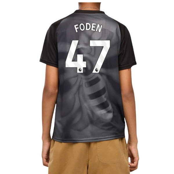 2026-2027 Man City Warm Up Jersey (Black) - Kids (Foden 47)