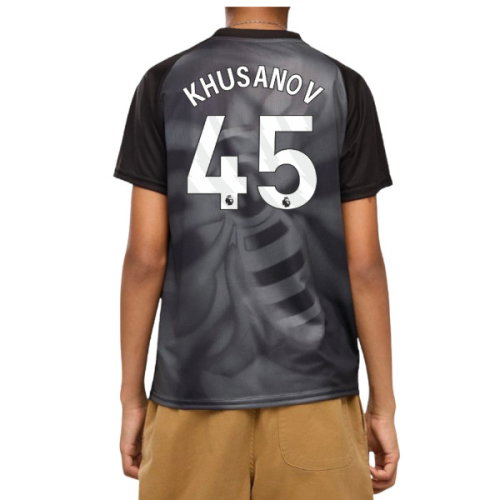 2026-2027 Man City Warm Up Jersey (Black) - Kids (Khusanov 45)