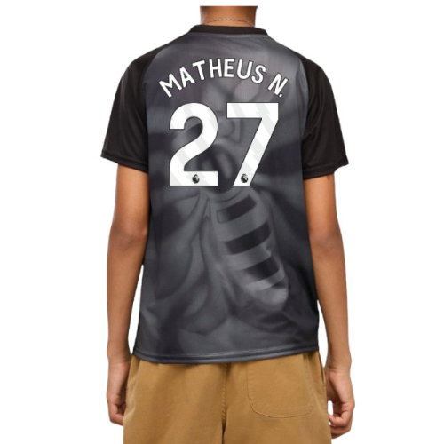 2026-2027 Man City Warm Up Jersey (Black) - Kids (Matheus N. 27)
