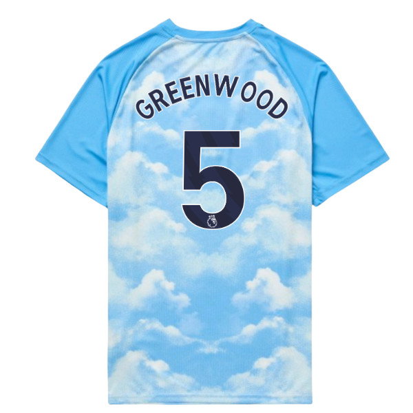 2026-2027 Man City Warm Up Jersey (Icy Blue) - Kids (Greenwood 5)
