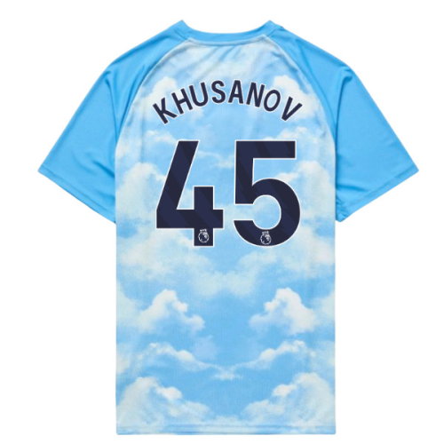 2026-2027 Man City Warm Up Jersey (Icy Blue) - Kids (Khusanov 45)
