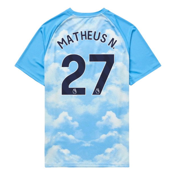 2026-2027 Man City Warm Up Jersey (Icy Blue) - Kids (Matheus N. 27)