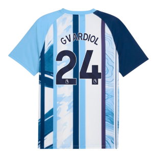 2026-2027 Man City Warm Up Jersey (White/Blazing Blue) (Gvardiol 24)