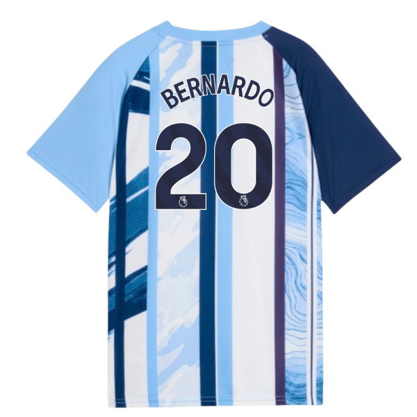 2026-2027 Man City Warm Up Jersey (White/Blazing Blue) - Kids (Bernardo 20)
