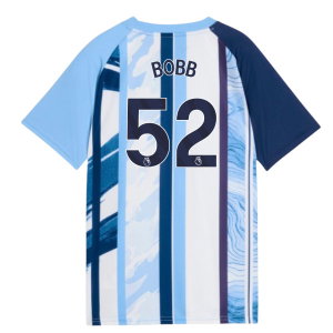 2026-2027 Man City Warm Up Jersey (White/Blazing Blue) - Kids (Bobb 52)