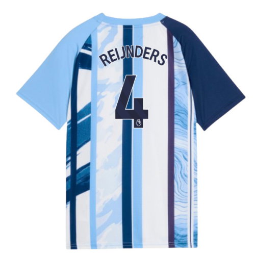 2026-2027 Man City Warm Up Jersey (White/Blazing Blue) - Kids (Reijnders 4)