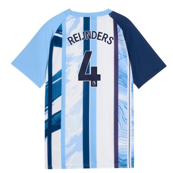 2026-2027 Man City Warm Up Jersey (White/Blazing Blue) - Kids (Reijnders 4)