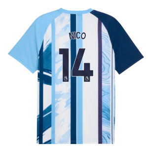 2026-2027 Man City Warm Up Jersey (White/Blazing Blue) (Nico 14)