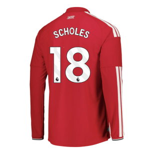2026-2027 Man Utd Authentic Long Sleeve Home Shirt (Scholes 18)