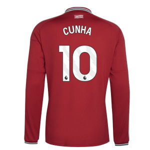 2026-2027 Man Utd Long Sleeve Home Shirt (Cunha 10)