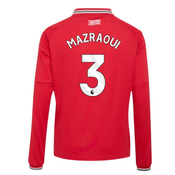 2026-2027 Man Utd Long Sleeve Home Shirt (Kids) (Mazraoui 3)