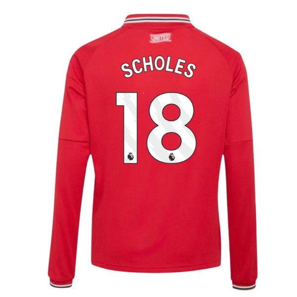 2026-2027 Man Utd Long Sleeve Home Shirt (Kids) (Scholes 18)