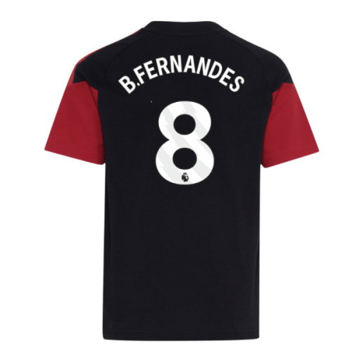 2026-2027 Man Utd Tiro Training Tee (Black) - Kids (B.Fernandes 8)
