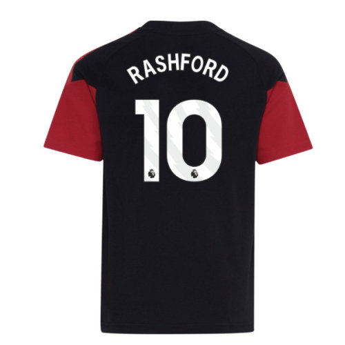 2026-2027 Man Utd Tiro Training Tee (Black) - Kids (Rashford 10)