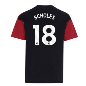 2026-2027 Man Utd Tiro Training Tee (Black) - Kids (Scholes 18)