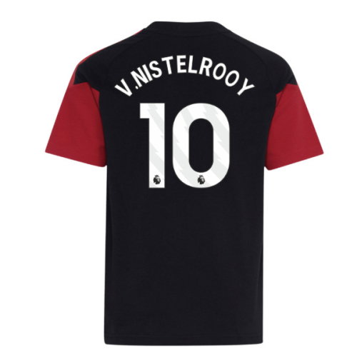 2026-2027 Man Utd Tiro Training Tee (Black) - Kids (V.Nistelrooy 10)