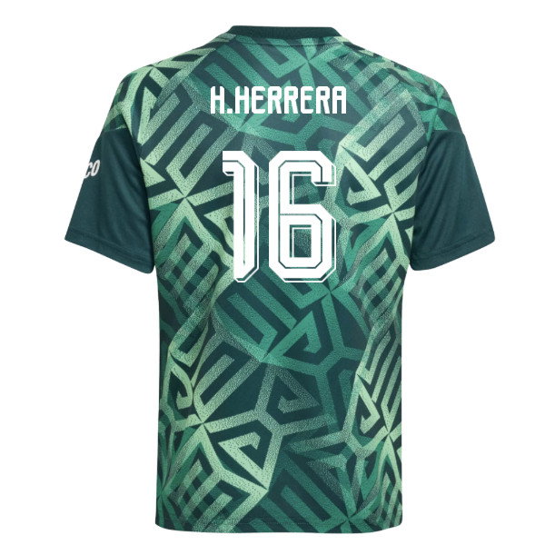 2026-2027 Mexico Home Pre-Match Shirt (Aurora Ivy) - Kids (H.Herrera 16)
