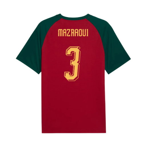 2026-2027 Morocco Warm Up Jersey (Dark Crimson) (Mazraoui 3)