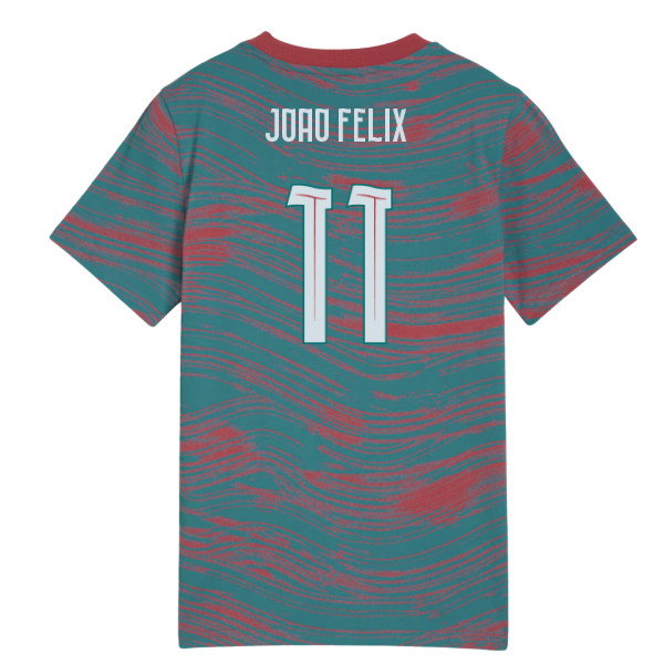 2026-2027 Portugal FtblCulture Tee AOP (Red-Green) - Kids (Joao Felix 11)