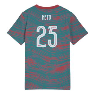 2026-2027 Portugal FtblCulture Tee AOP (Red-Green) - Kids (Neto 25)