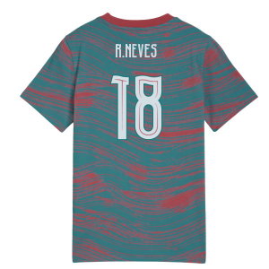2026-2027 Portugal FtblCulture Tee AOP (Red-Green) - Kids (R.Neves 18)