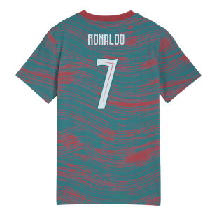 2026-2027 Portugal FtblCulture Tee AOP (Red-Green) - Kids (Ronaldo 7)