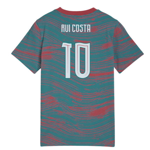 2026-2027 Portugal FtblCulture Tee AOP (Red-Green) - Kids (Rui Costa 10)