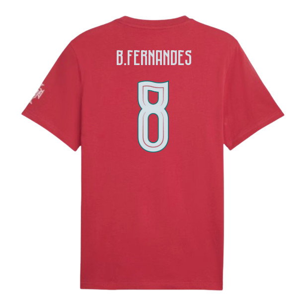 2026-2027 Portugal FtblCulture Tee (Red) (B.Fernandes 8)