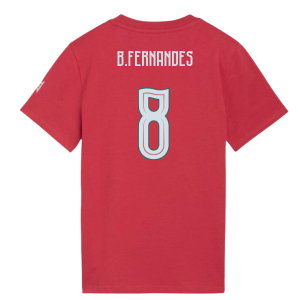 2026-2027 Portugal FtblCulture Tee (Red) - Kids (B.Fernandes 8)