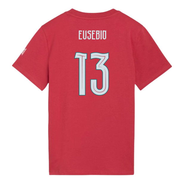 2026-2027 Portugal FtblCulture Tee (Red) - Kids (Eusebio 13)