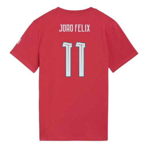 2026-2027 Portugal FtblCulture Tee (Red) - Kids (Joao Felix 11)