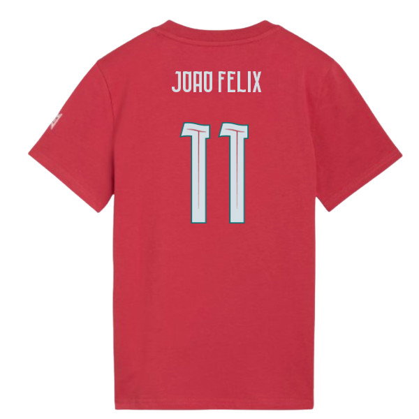 2026-2027 Portugal FtblCulture Tee (Red) - Kids (Joao Felix 11)