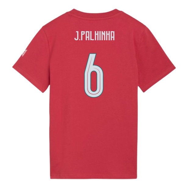 2026-2027 Portugal FtblCulture Tee (Red) - Kids (J.Palhinha 6)