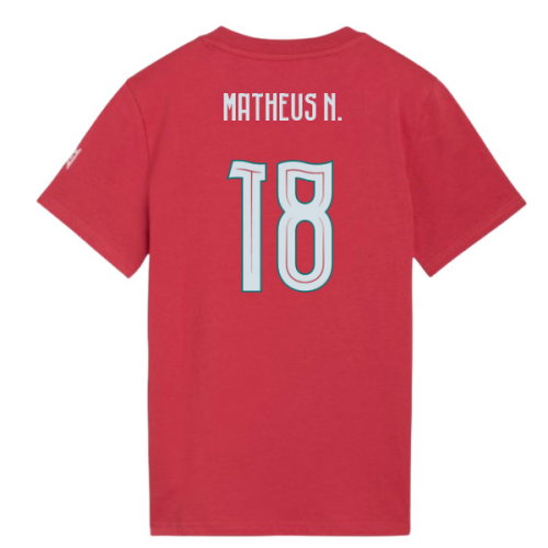 2026-2027 Portugal FtblCulture Tee (Red) - Kids (Matheus N. 18)
