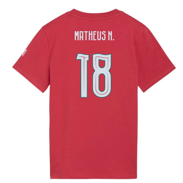 2026-2027 Portugal FtblCulture Tee (Red) - Kids (Matheus N. 18)