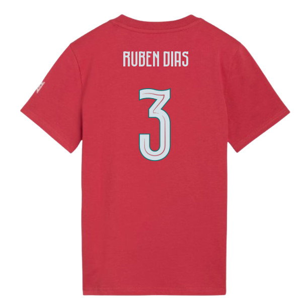 2026-2027 Portugal FtblCulture Tee (Red) - Kids (Ruben Dias 3)